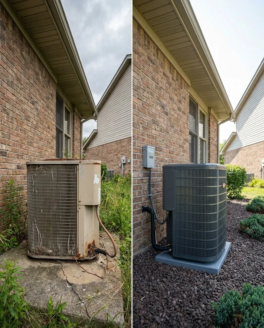 HVAC project before and after